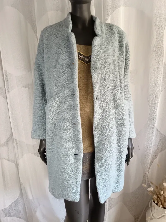 Des Petits Hauts " manteau Lizy bleu clair effet moutonné" t. 4 - photo numéro 12