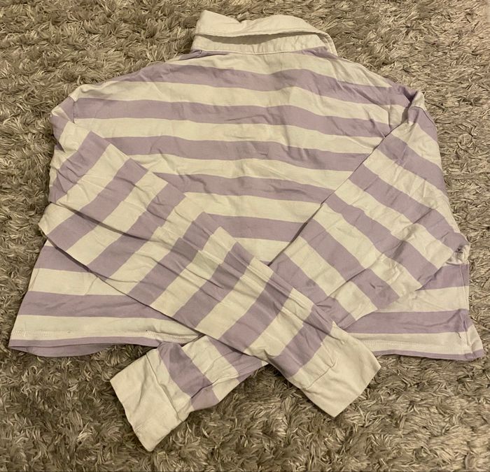 Pull à rayure violet et blanc - Jennyfer - Taille S - photo numéro 3