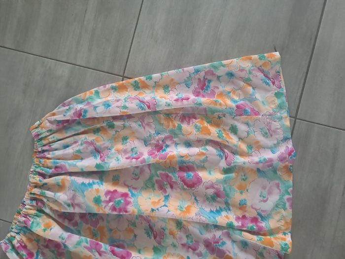 Jupe vintage à fleurs multicolore - photo numéro 4