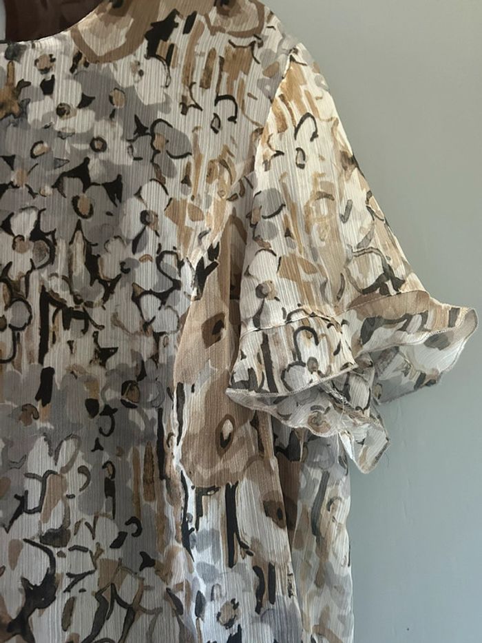 Blouse à motifs et détails aux manches • Vintage • Taille unique - photo numéro 3