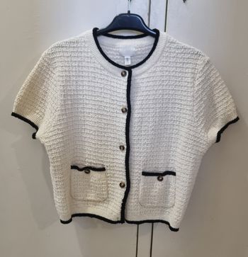 gilet / cardigan manche courte blanc et noir h&m taille 40 L