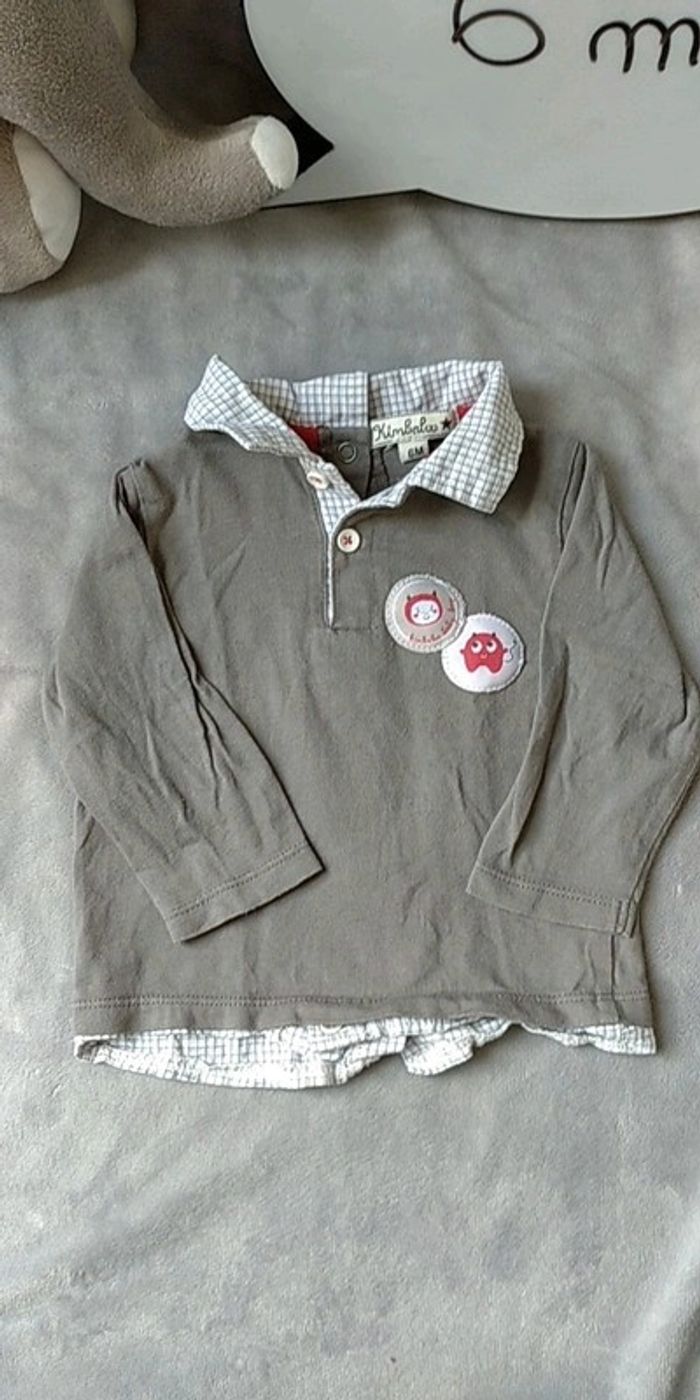 Chemise tee shirt Polo manches longues Garçon 6 mois Petit diable Kimbaloo Baby Boy - photo numéro 2