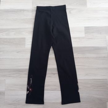 Pantalon femme noir imprimé fleur taille 38