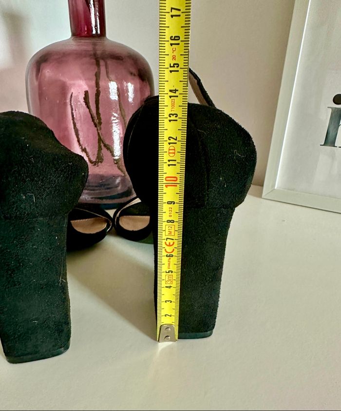 💜 Sandales noir hauteur talon 9 cm raid taille 37 💜 - photo numéro 6