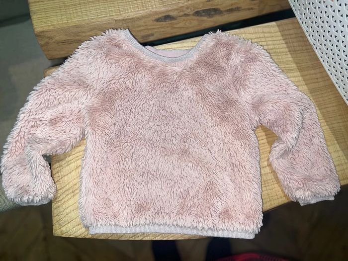 Pull fourrure 4 ans kiabi rose fille hiver pilou - photo numéro 3