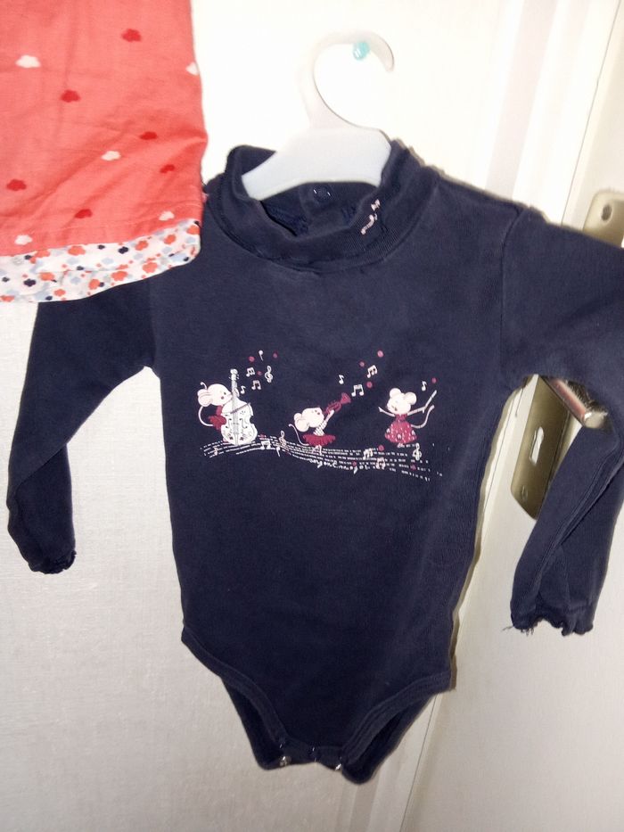 Lot de 3 vêtements bébé fille sergent major 9-12 mois, robe, gilet, body, 71,74 cm - photo numéro 5