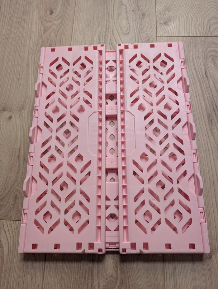 Caisse pliable rose + panier - photo numéro 9
