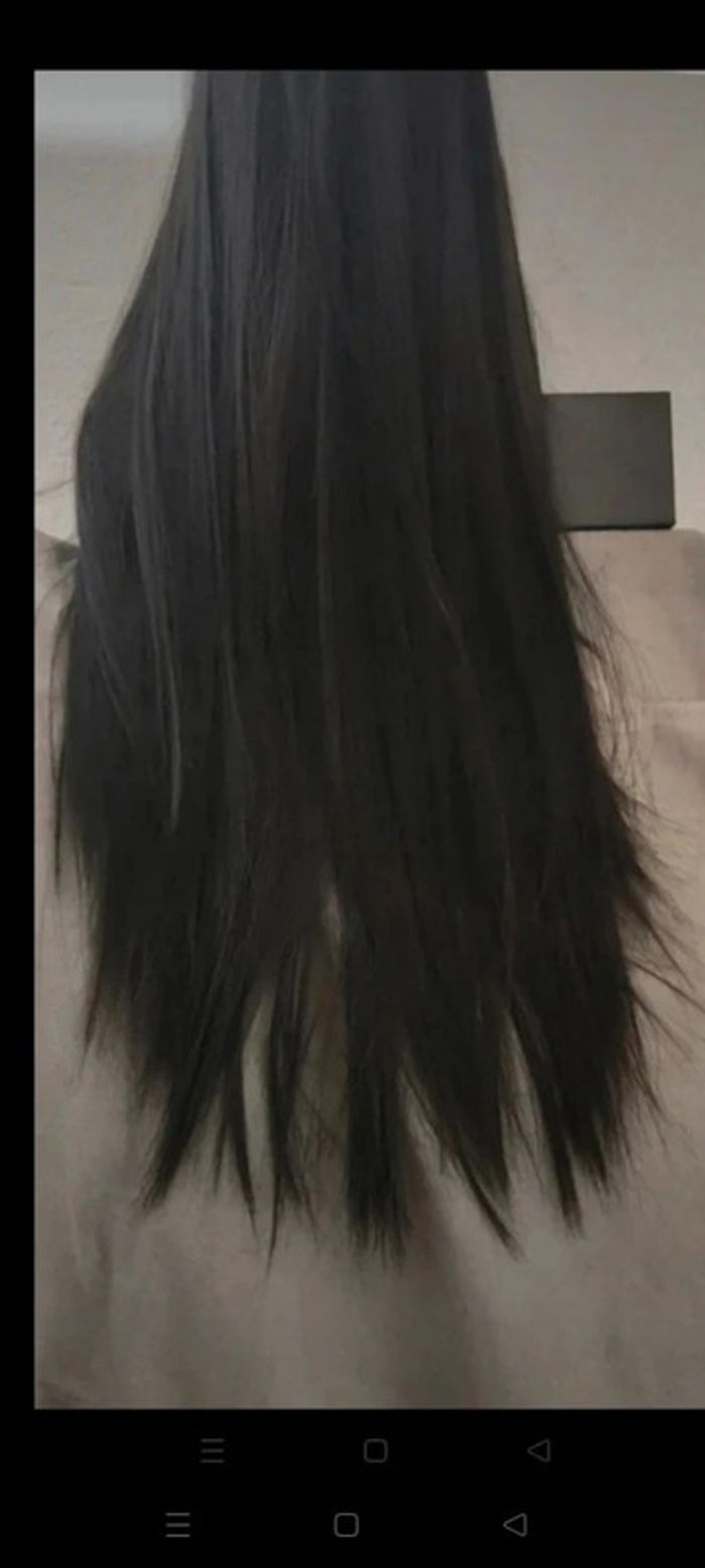 💯 promo 💯 Perruque Naturelle Noir Ébène Luxe - photo numéro 5