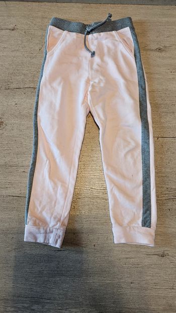 Pantalon de training rose clair avec bande grise, ajustable, Okaïdi, 6 ans