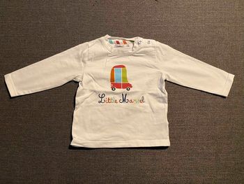 T-shirt longues manches écru Little Marcel