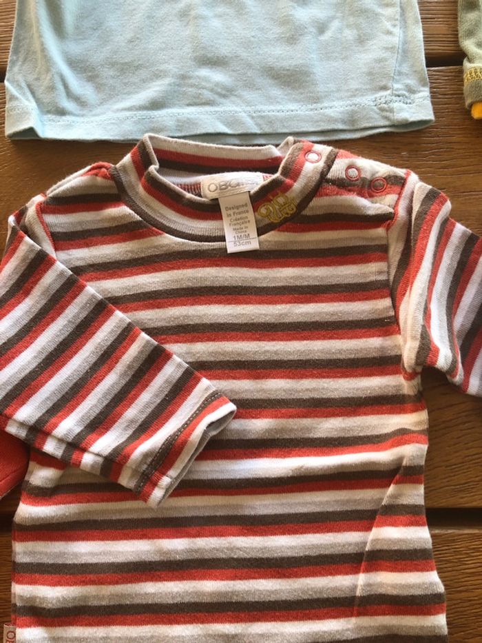 Lot 6 t-shirts 1 a 3 mois - photo numéro 3