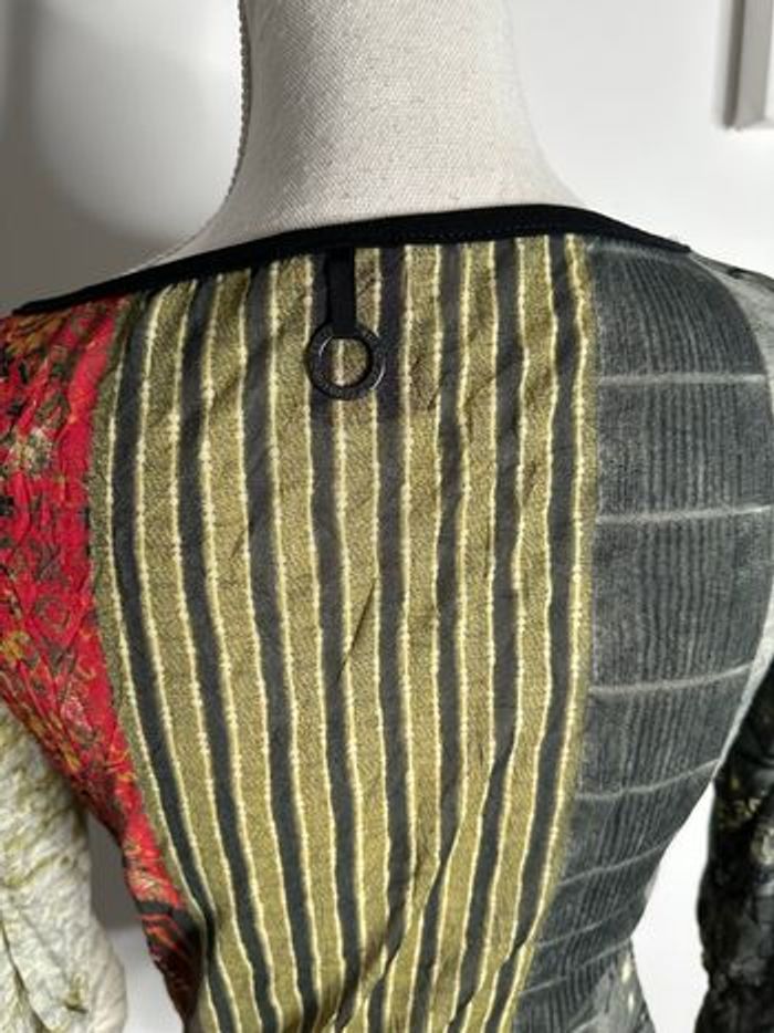 Top en mesh bariolé kaki beige Save the Queen! T40 L - photo numéro 3