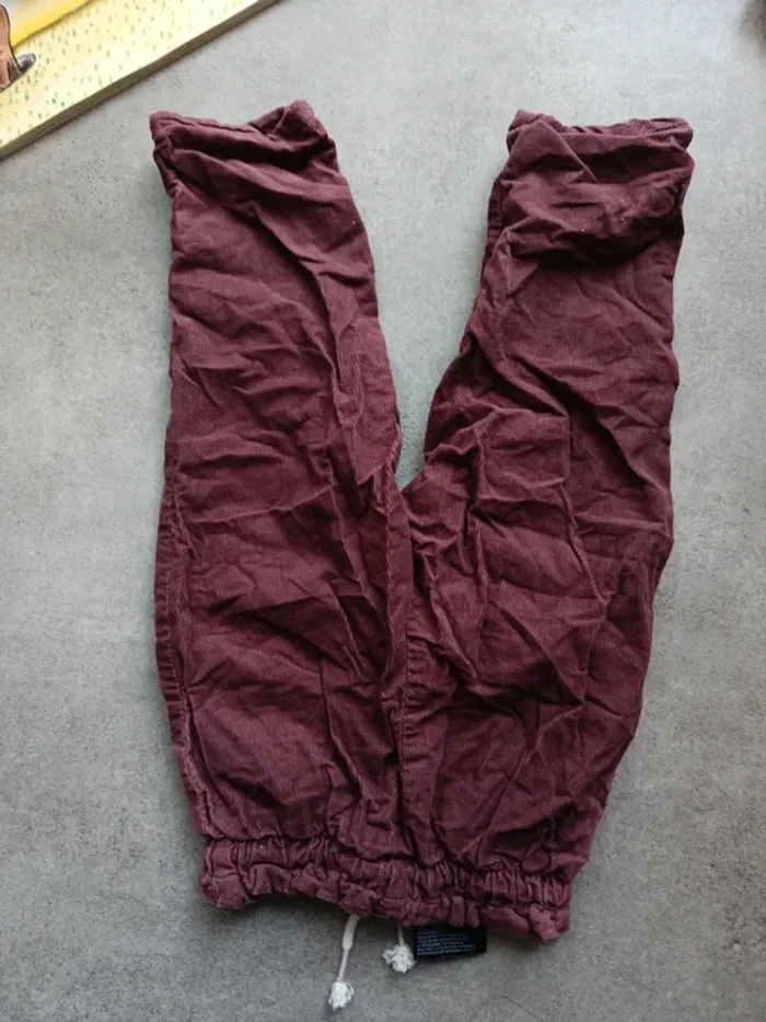 Pantalon velours couleur violet prune H&M 80cm - photo numéro 3