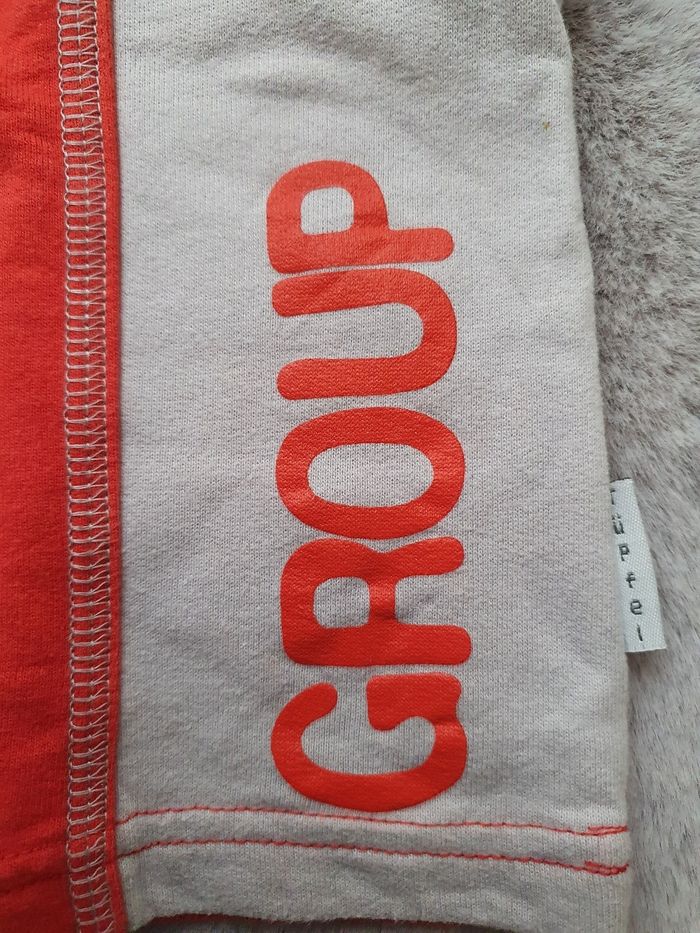 T.shirt manches longues rouge et gris Tupfel 12 mois - photo numéro 3