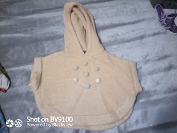 Poncho 6 mois Rose paillette