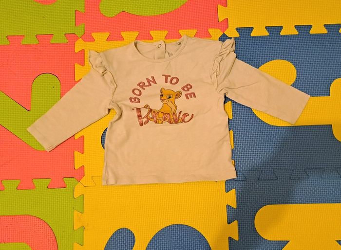 T-shirt manches longues blanc Nala, Disney baby, taille 12 mois (74 cm)