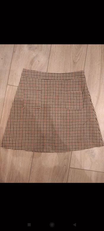 Jupe taille haute pied de poule