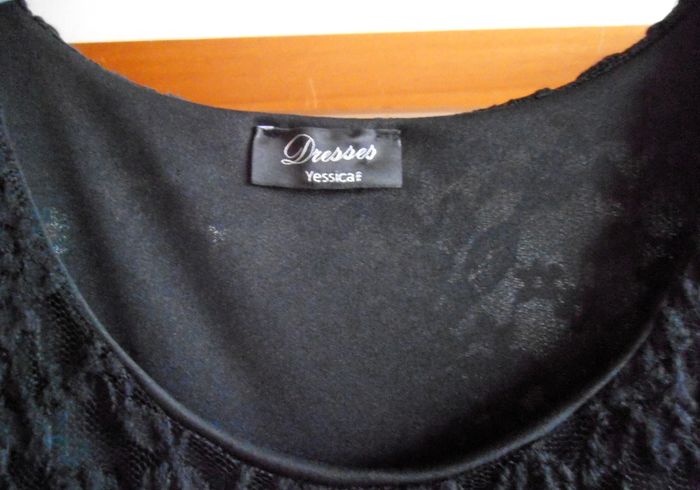 Robe noire à dentelles, taille XL 42, Yessica, petite robe noire, soirée - photo numéro 5