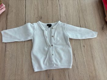 Gilet blanc bebe mixte 6mois Kiabi
