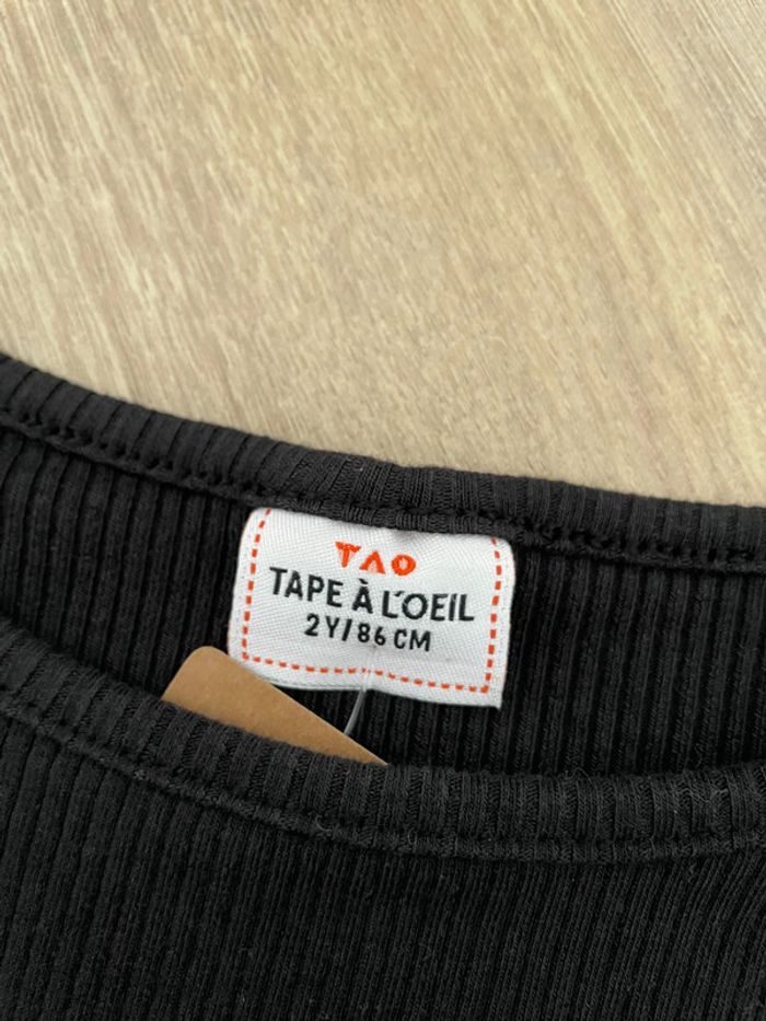 T shirt neuf tao gris côtelé 2 ans - photo numéro 3