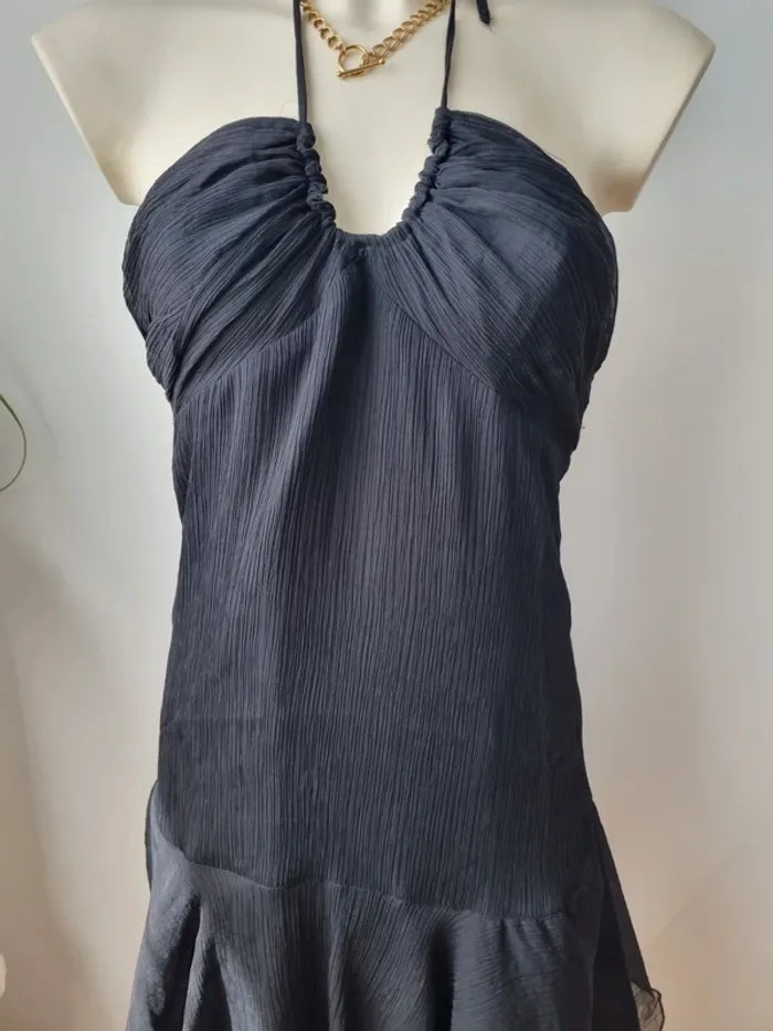 Robe longue noir asymetrique année '90 - photo numéro 6