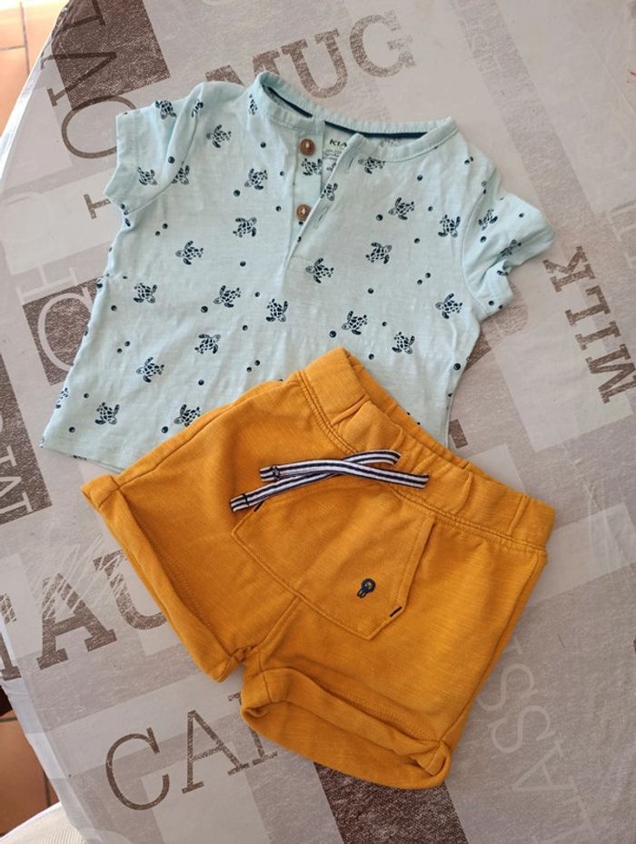 Ensemble été short Okaïdi et t-shirt manches courtes Kiabi 6 mois