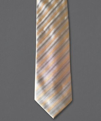 Cravate rayée gris/orange