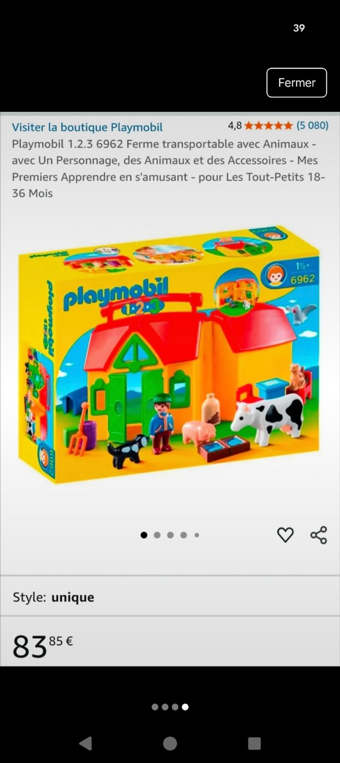 Playmobil 1.2.3 : Ferme transportable avec Animaux et accessoires 18 mois - photo numéro 4