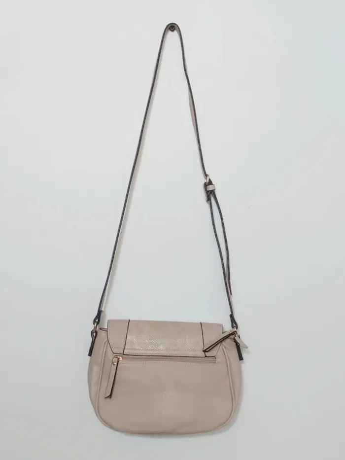 Sac à main effet cuir demi-lune bandoulière beige y2k - photo numéro 5