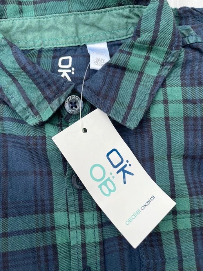 Chemise à carreaux Okaidi taille 8ans - photo numéro 3