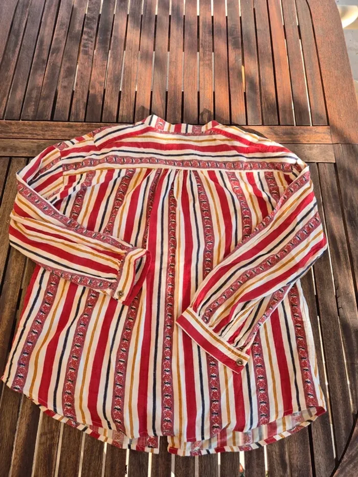 Blouse Re Wilding rayé en coton T.36/38 - photo numéro 4