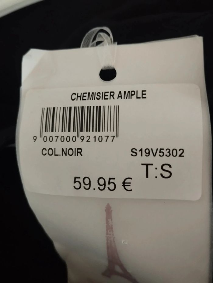 Neuf Chemisier ample et asymétrique léger noir taille S Les petites bombes LPB - photo numéro 4