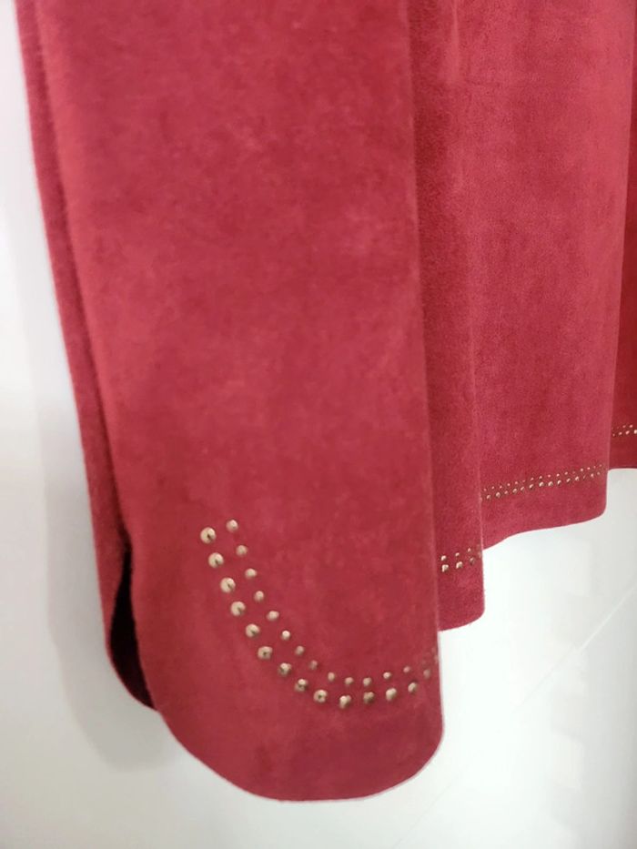 Robe rouge bordeaux détails dorés nubuck Gemo - photo numéro 4