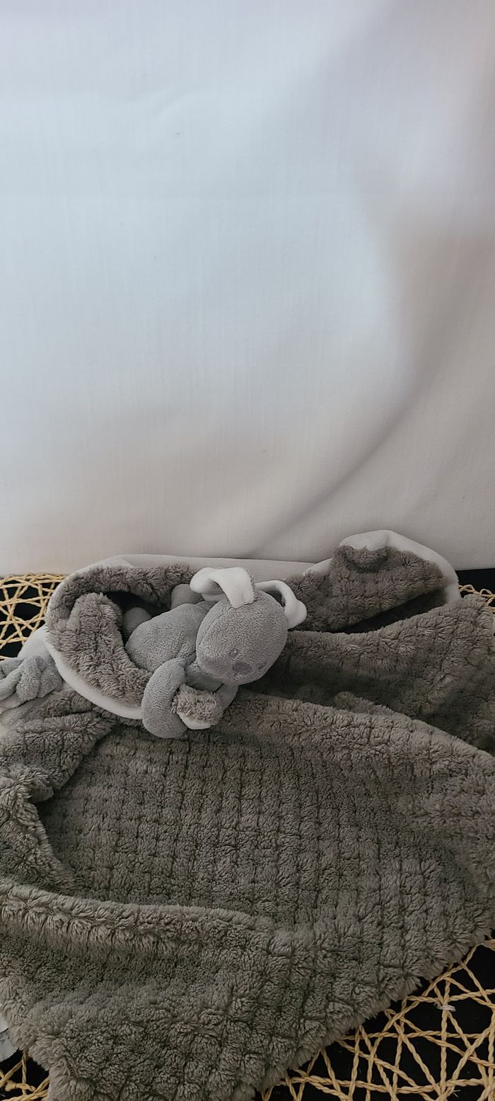 Doudou Couverture Lapin Lapidou Nattou Gris Et Blanc - photo numéro 2