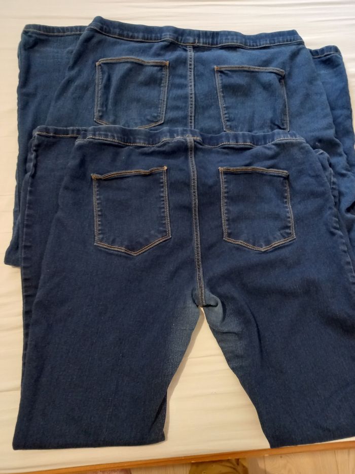 Lot de deux jeggings femme taille 48 couleur bleu jean. - photo numéro 5