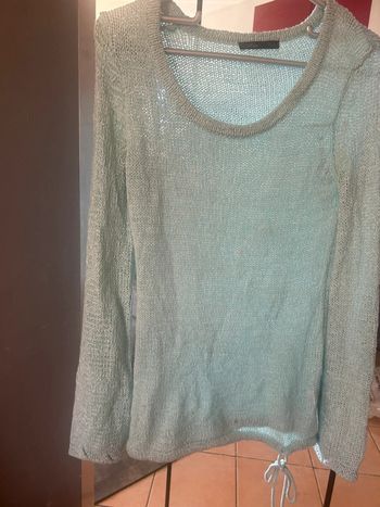 Pull coton turquoise