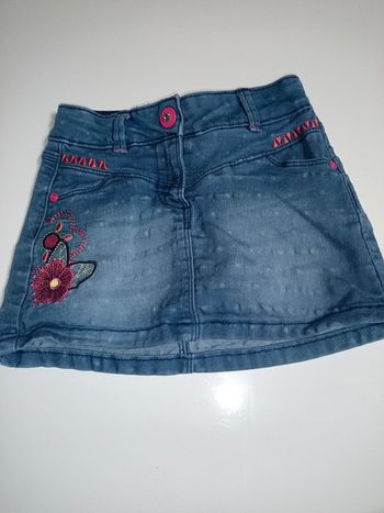 Jupe orchestra jean et fushia 3 ans tbe