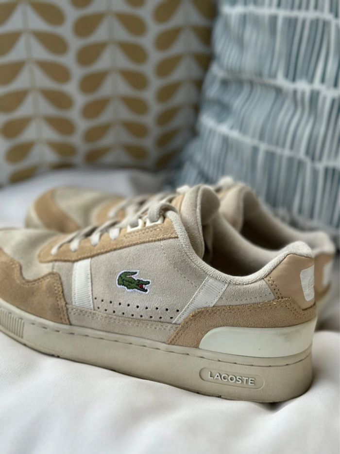 Baskets sneakers Lacoste blanches & beiges – Taille 36 - photo numéro 9
