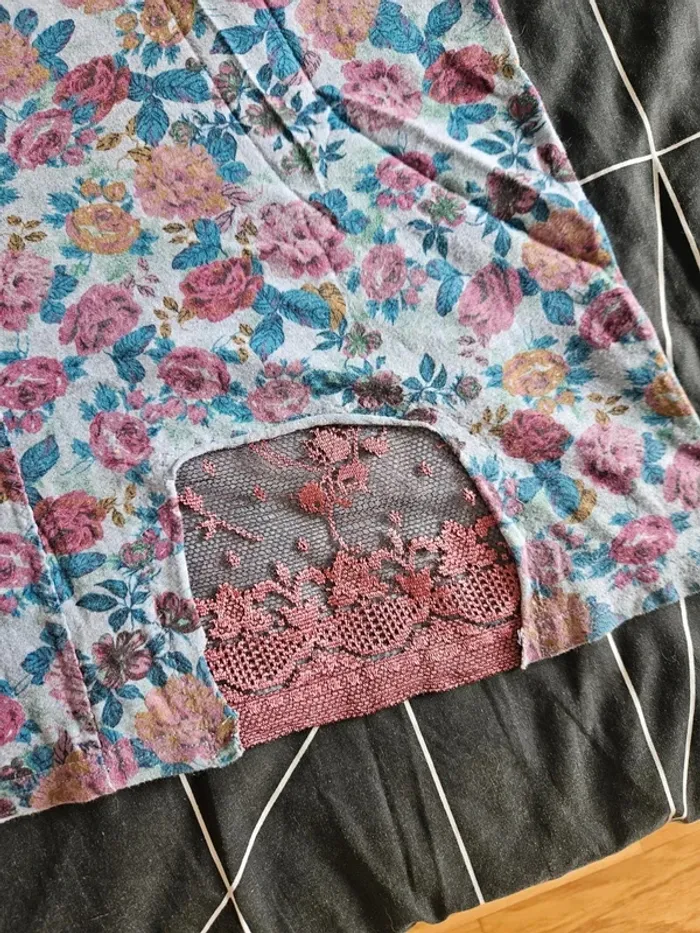 Débardeur fleuri bleu Zara taille 38 / M - photo numéro 6
