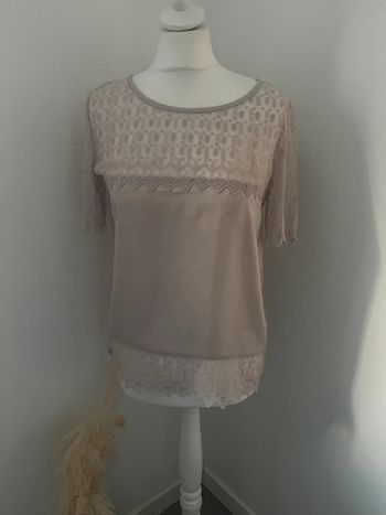 Blouse en soie et dentelle rose The Kooples M