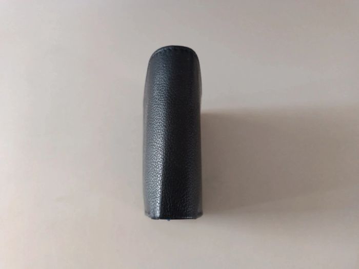 Portefeuille en cuir et coton father and son noir intérieur bleu marine. - photo numéro 9