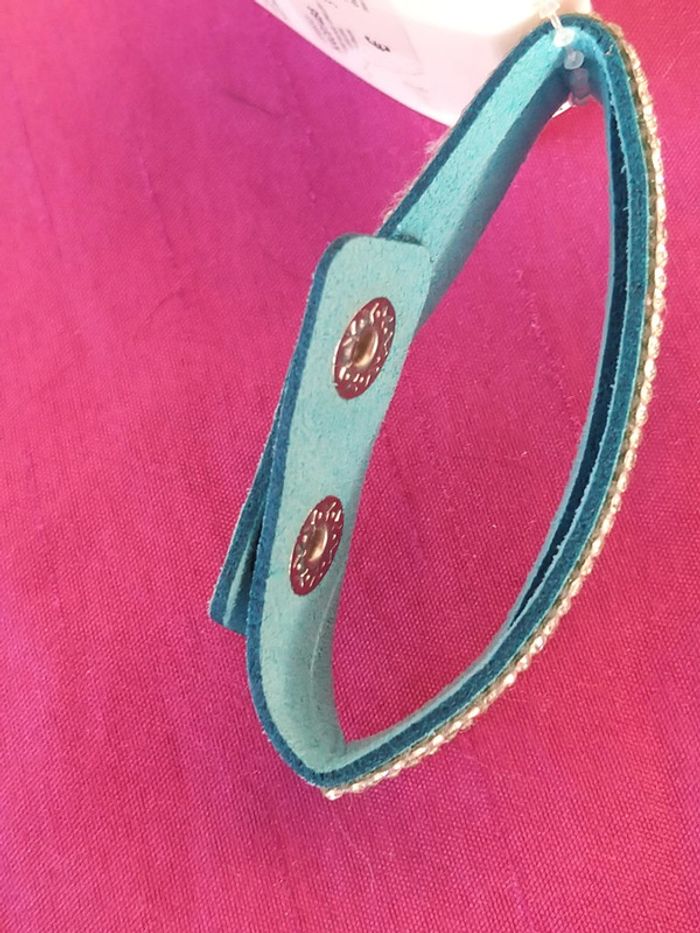 Bracelet femme turquoise et strass - photo numéro 2