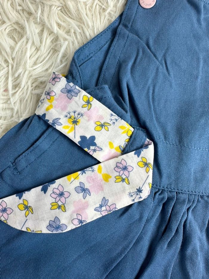 Robe bleue avec ceinture fleurie taille 6 mois Marese - photo numéro 4