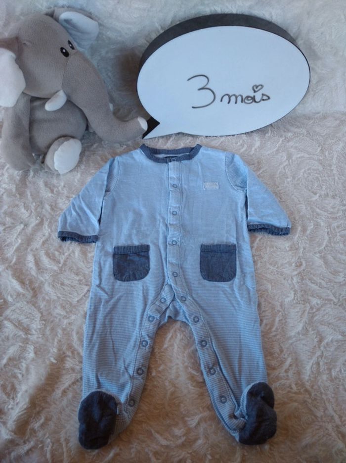 Pyjama grenouillère été léger Garçon 3 mois Kiabi 100% coton