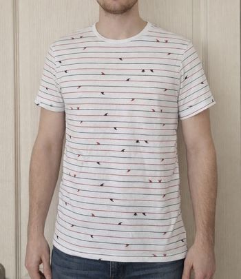 Tee-shirt blanc à motifs homme Jules taille S/36