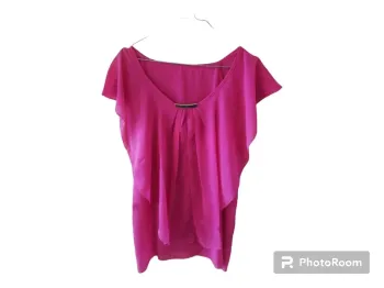 Haut mousseline rose taille M, fashion