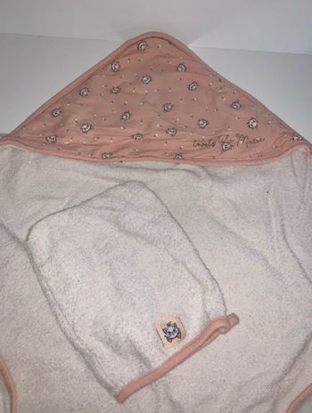 Sortie de bain bébé avec gant