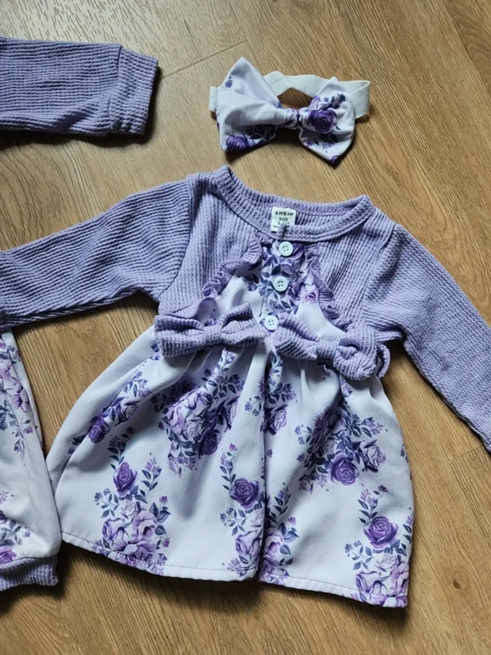 Robe et pyjama avec son bandeau bébé - photo numéro 2