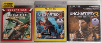 Lot de 3 jeux Playstation 3 Uncharted 1,2 et 3 complet (PS3)