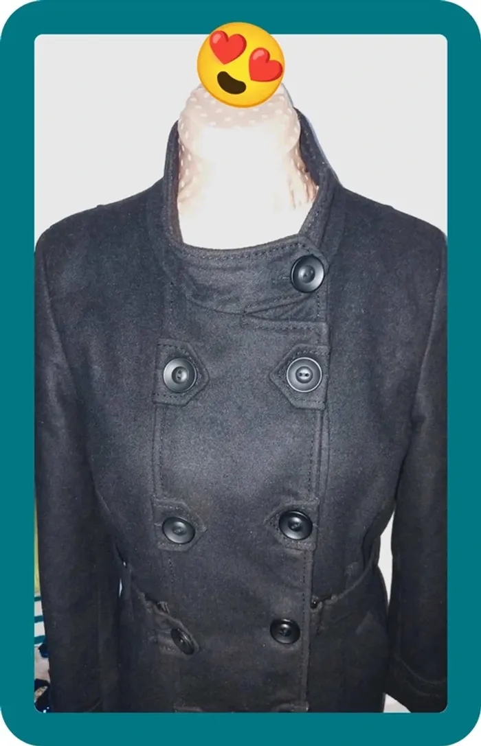 Manteau noir Femme, laine, taille 36-38, Patrice Breal - photo numéro 7